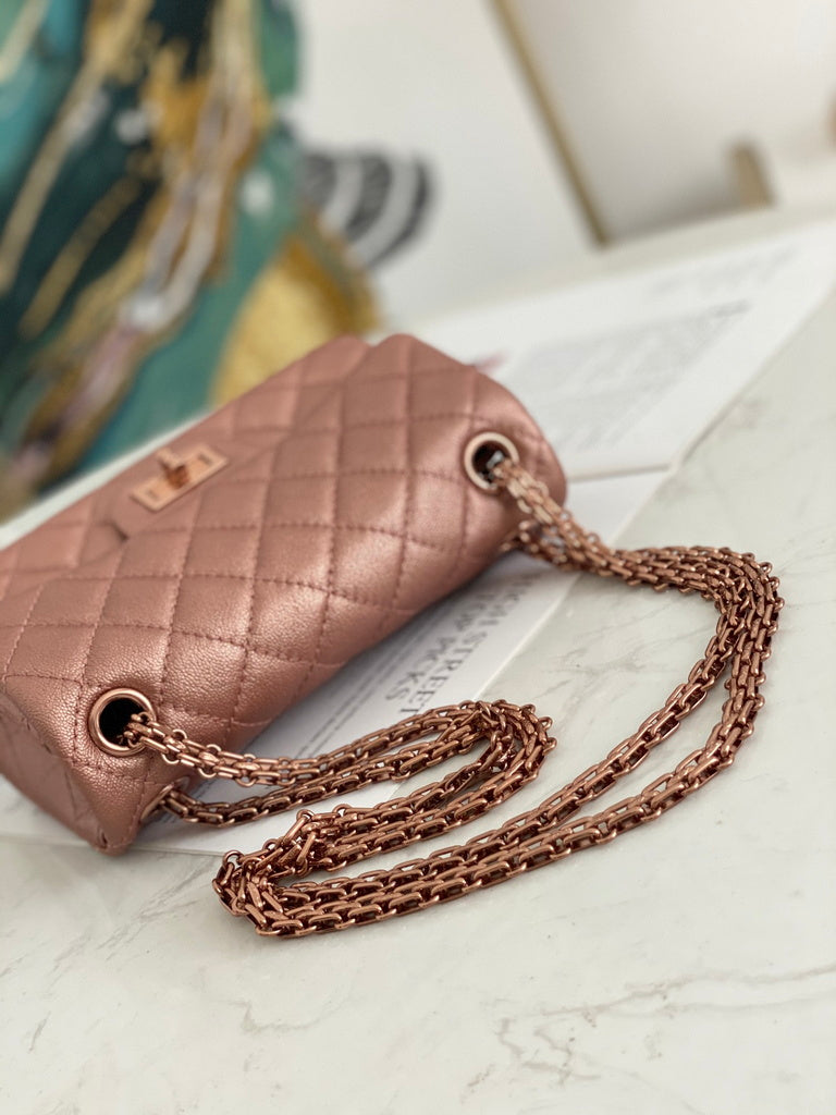 Chanel AS0874 Mini 2.55 Handbag Aged Calfskin Bronze