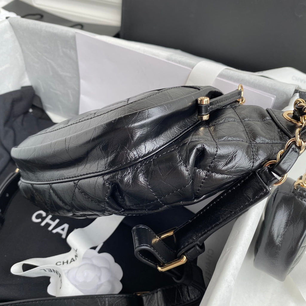 Chanel AS1077 Waist Belt Bag Calfskin Black