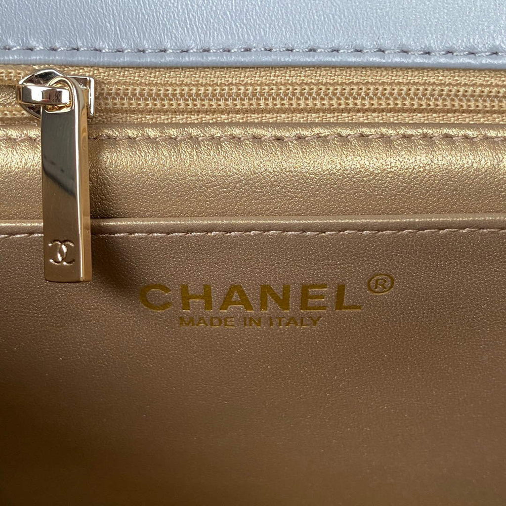 Chanel AS1786 23S Football Mini Flap Bag Lambskin Gray