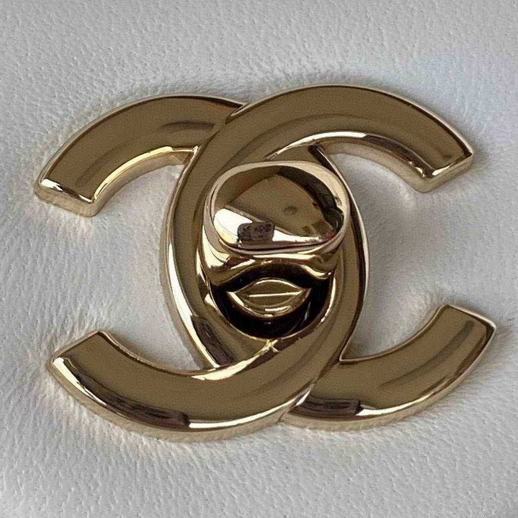 Chanel AS1786 23S Football Mini Flap Bag Lambskin White