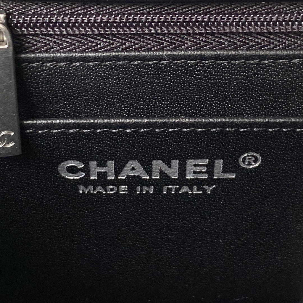 Chanel AS1786 23S Mini Flap Bag Silver Metal Lambskin Black