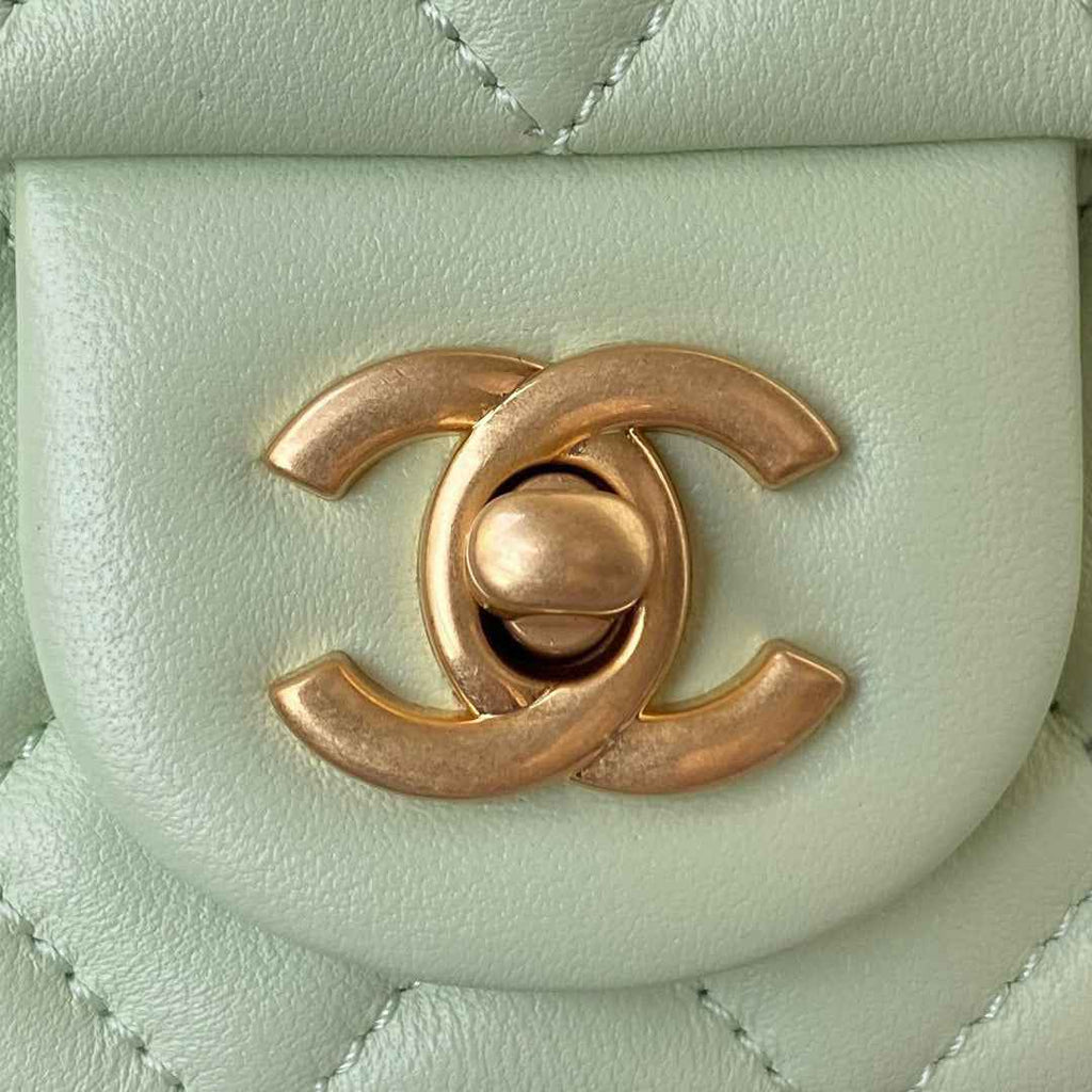 Chanel AS1786 Mini Flap Bag Lambskin Light Green