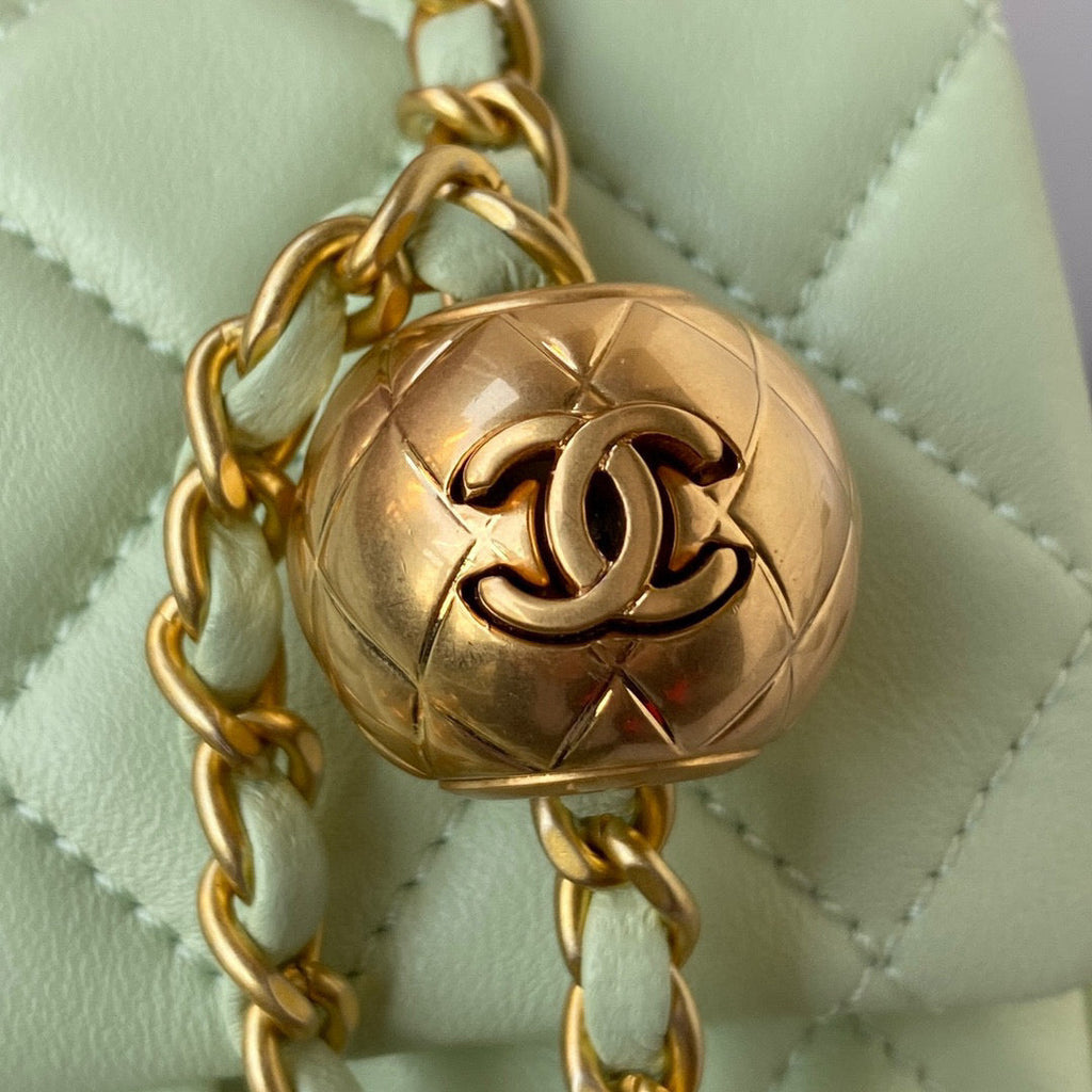 Chanel AS1786 Mini Flap Bag Lambskin Light Green