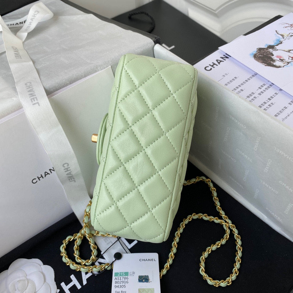 Chanel AS1786 Mini Flap Bag Lambskin Light Green