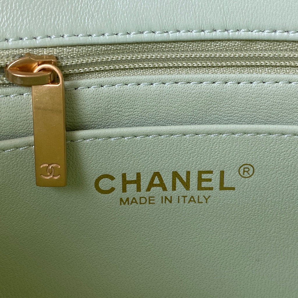Chanel AS1786 Mini Flap Bag Lambskin Light Green