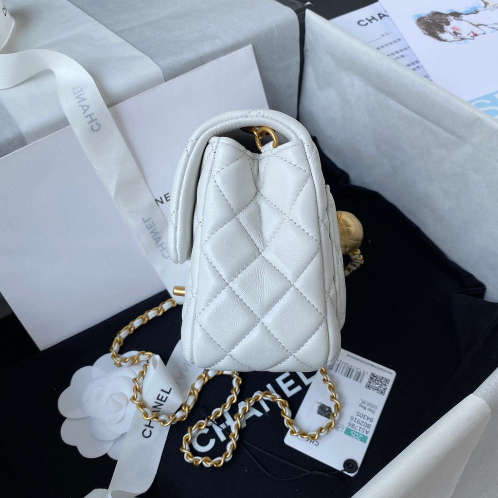 Chanel AS1786 Mini Flap Bag Lambskin white