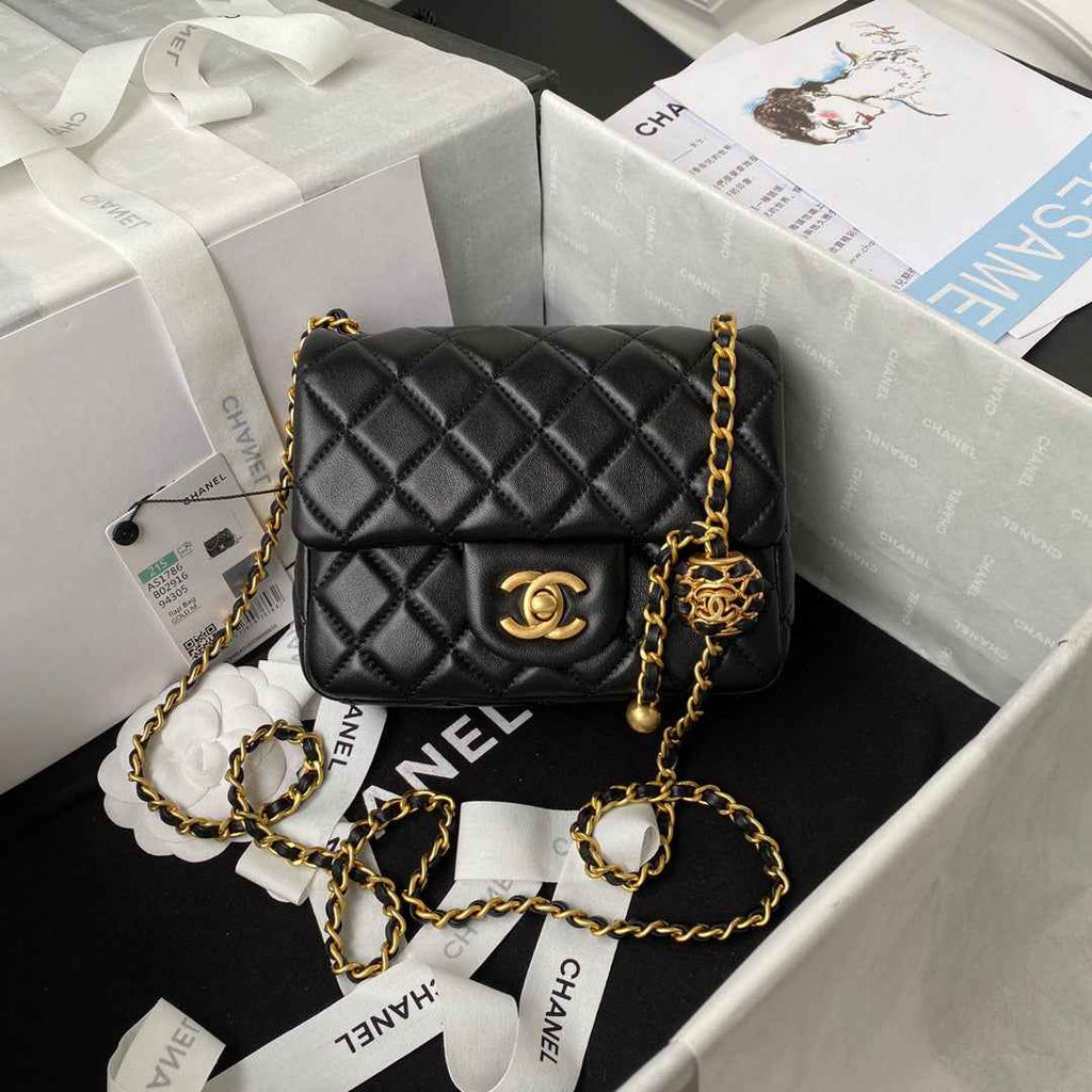 Chanel AS1786 Mini Flap Bag Lambskin Black