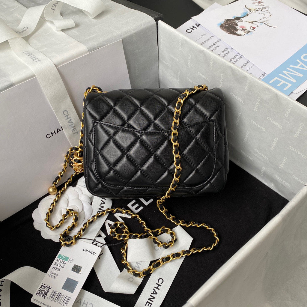 Chanel AS1786 Mini Flap Bag Lambskin Black