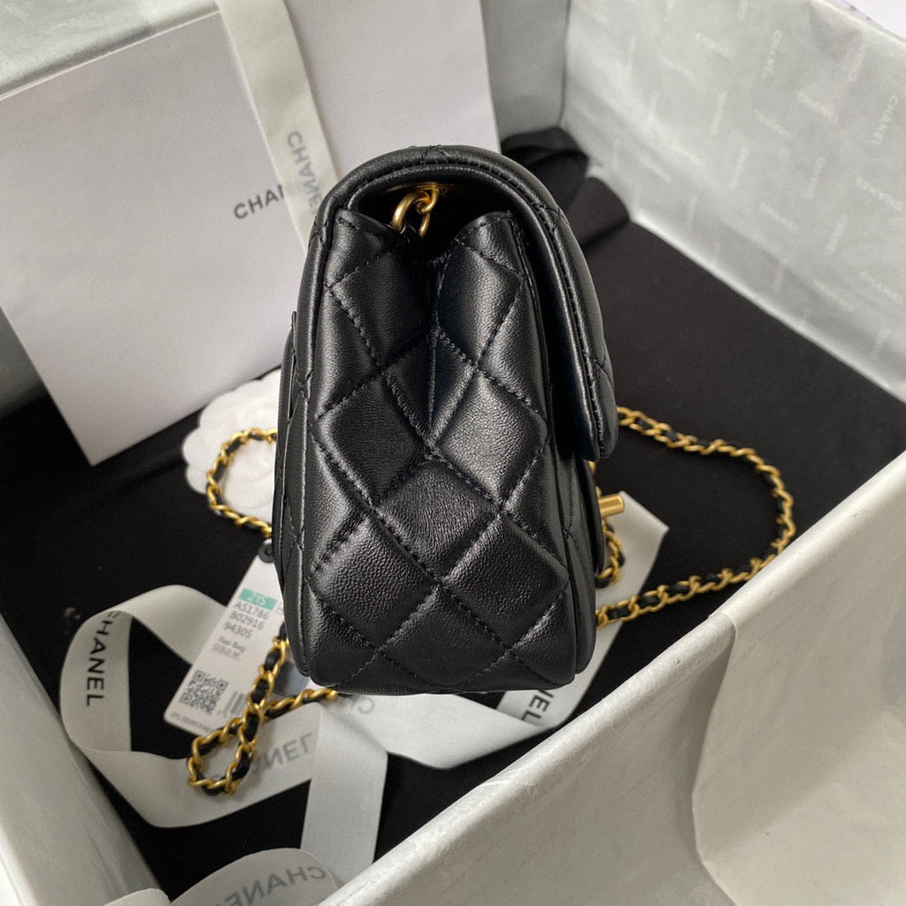 Chanel AS1786 Mini Flap Bag Lambskin Black