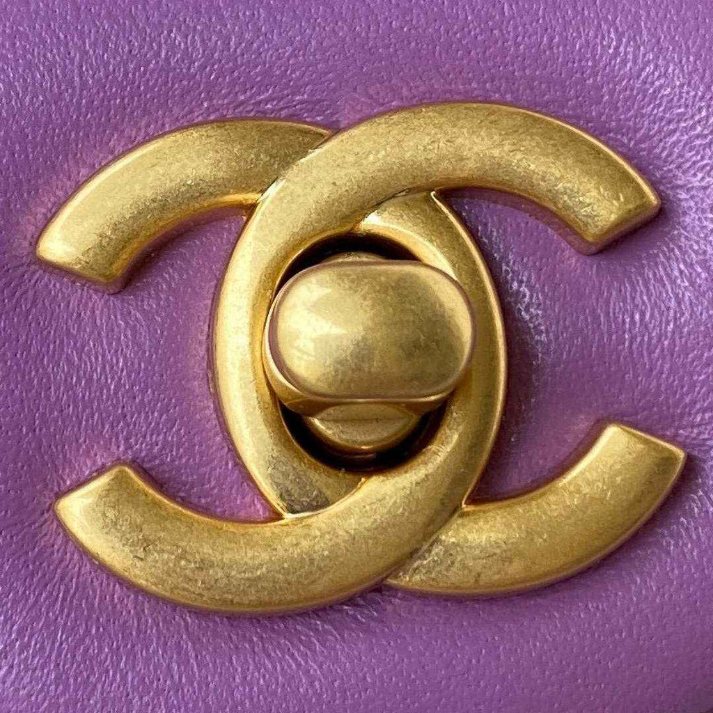 Chanel AS1786 Mini Flap Bag Lambskin Purple