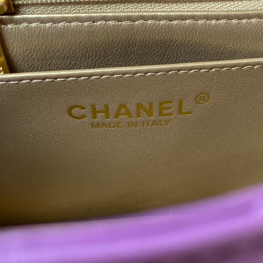 Chanel AS1786 Mini Flap Bag Lambskin Purple