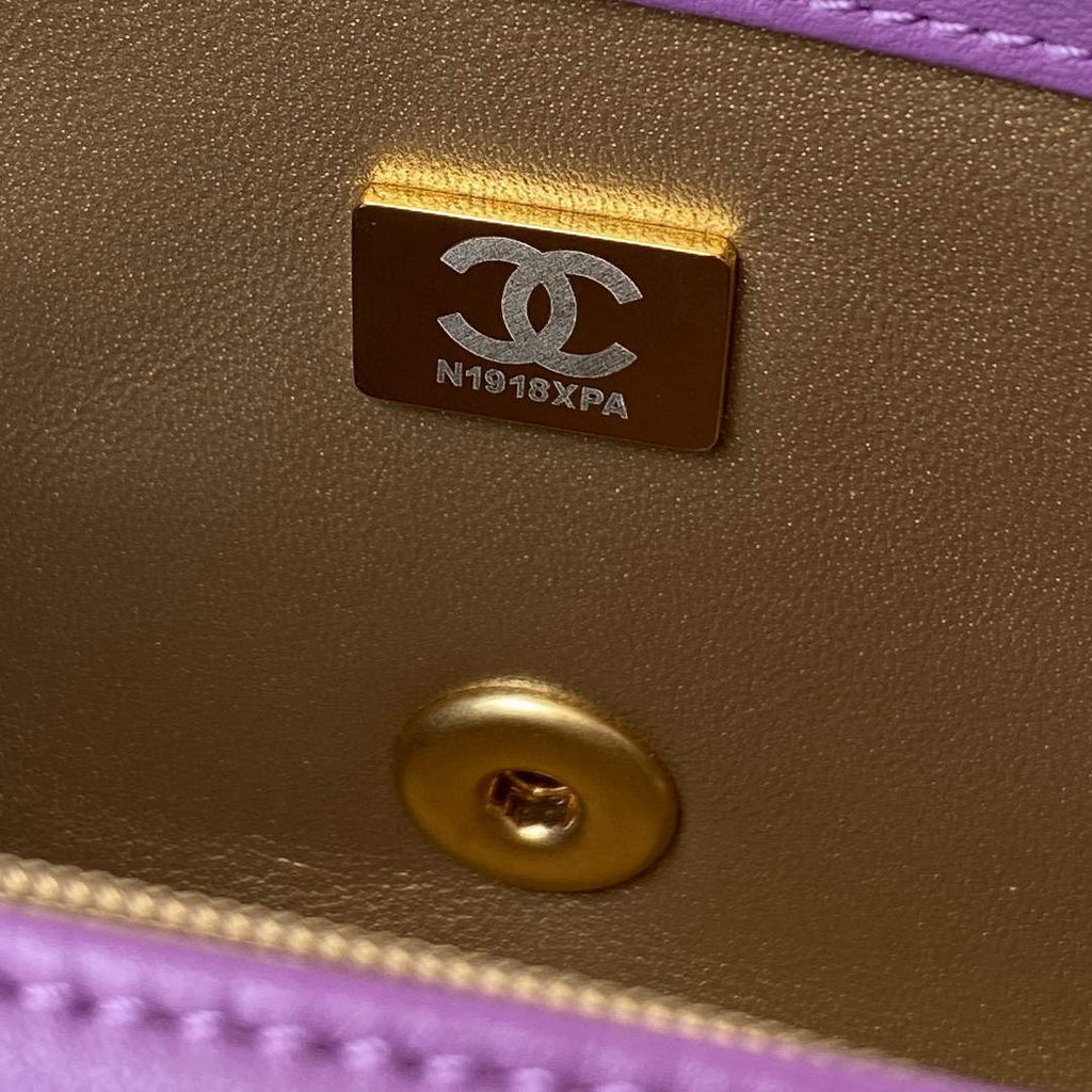 Chanel AS1786 Mini Flap Bag Lambskin Purple
