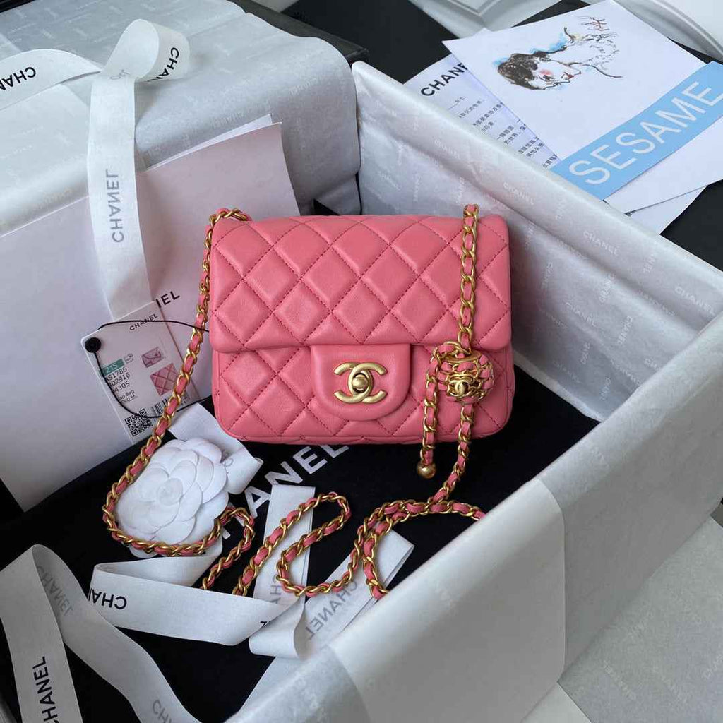 Chanel AS1786 Mini Flap Bag Lambskin Pink
