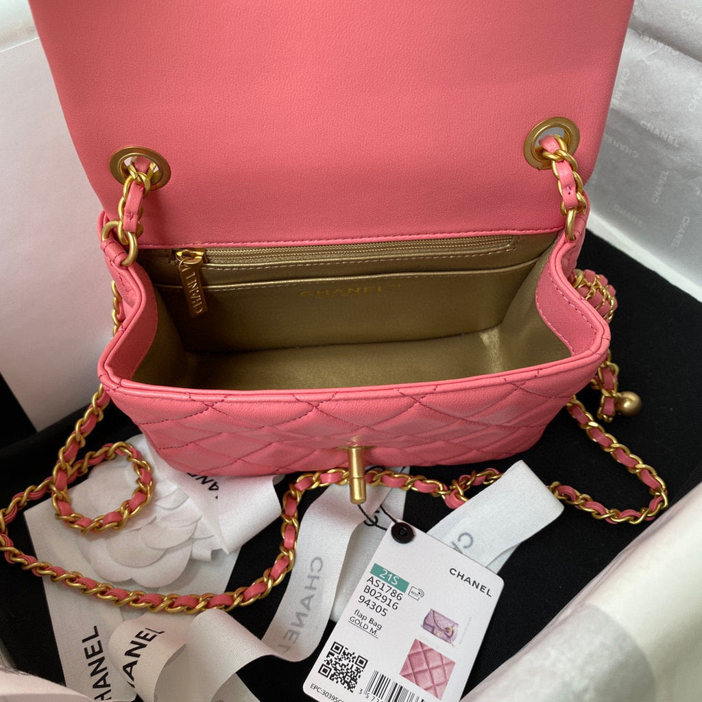 Chanel AS1786 Mini Flap Bag Lambskin Pink