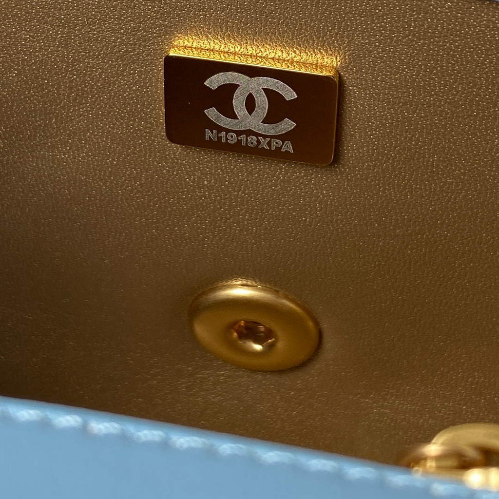 Chanel AS1786 Mini Flap Bag Lambskin Blue