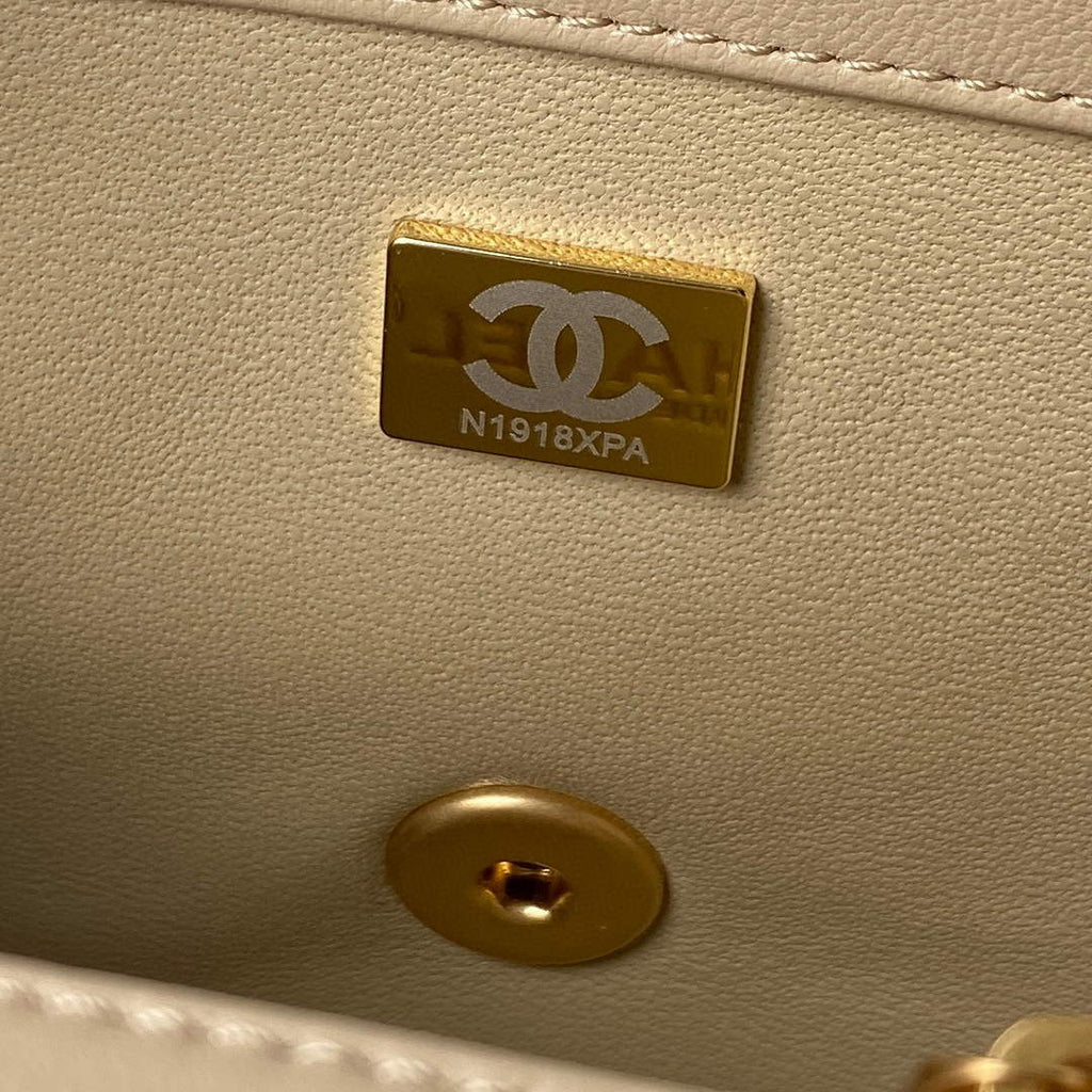Chanel AS1786 Mini Flap Bag Lambskin Apricot