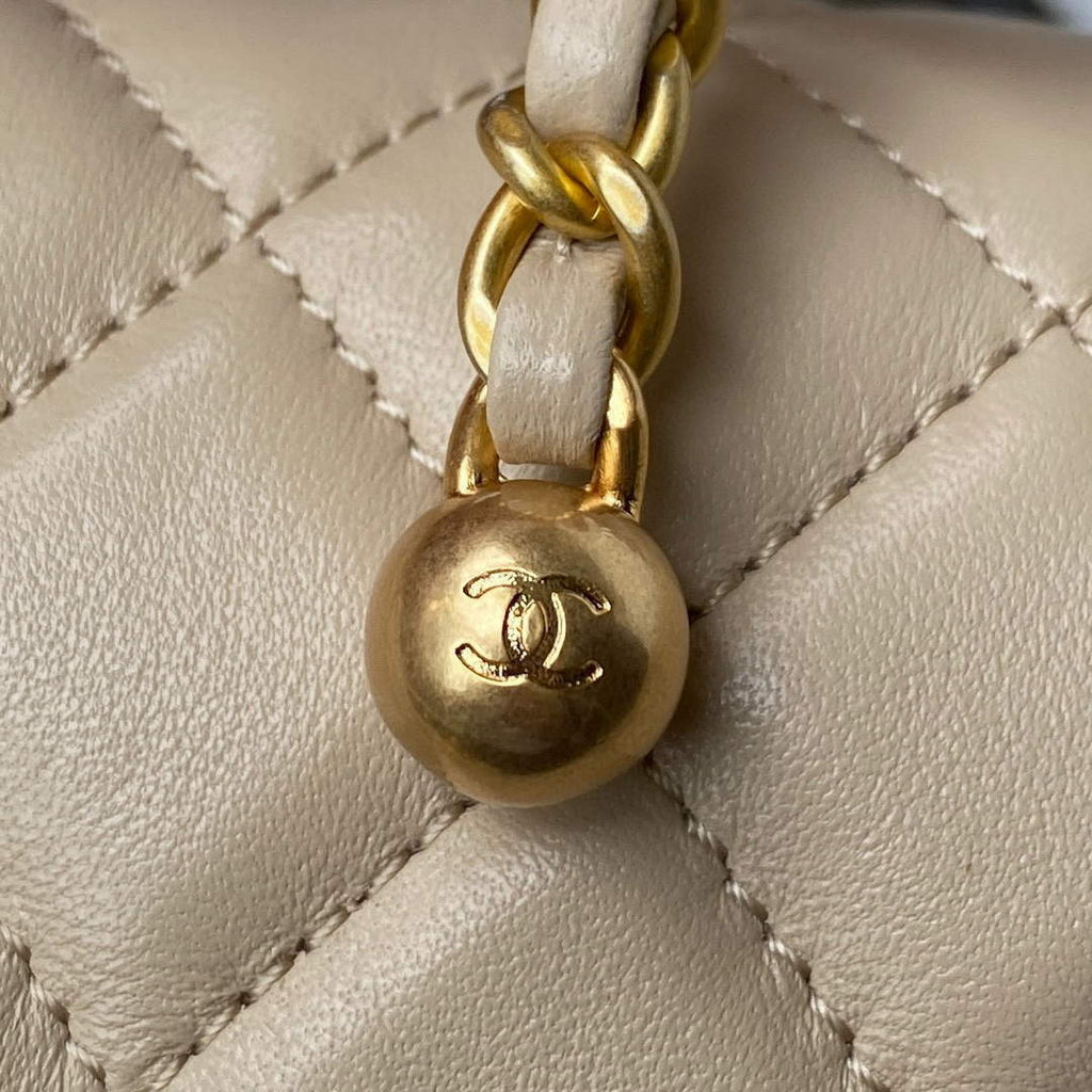 Chanel AS1786 Mini Flap Bag Lambskin Apricot