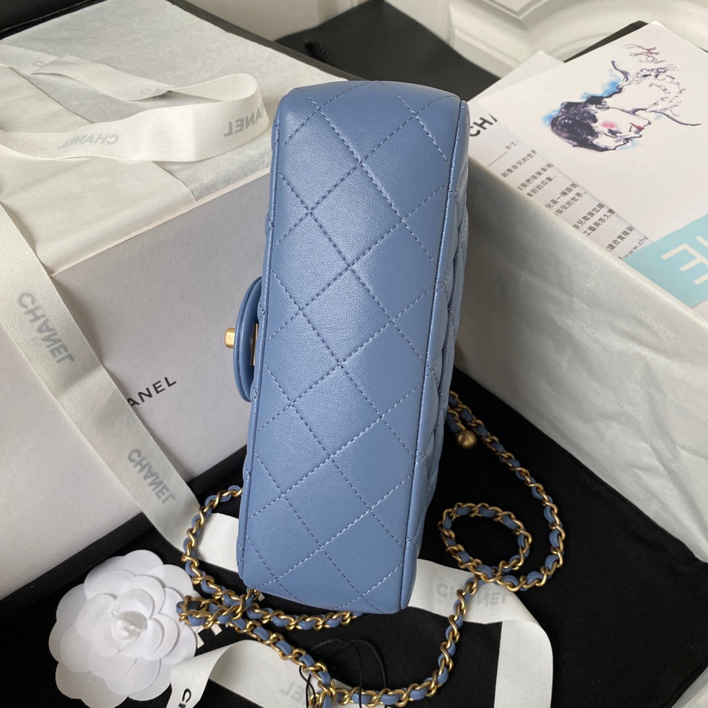 Chanel AS1787 23S Small Flap Bag Lambskin Blue