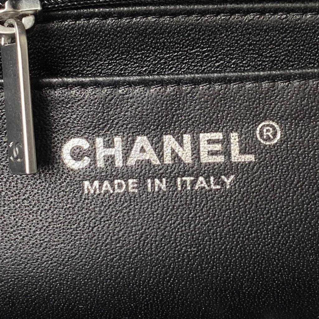 Chanel AS1787 23S Small Flap Bag Silver Metal Lambskin Black