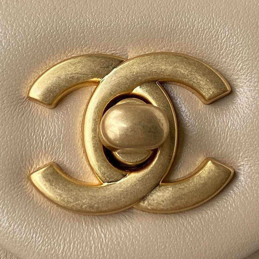 Chanel AS1787 Small Flap Bag Lambskin apricot