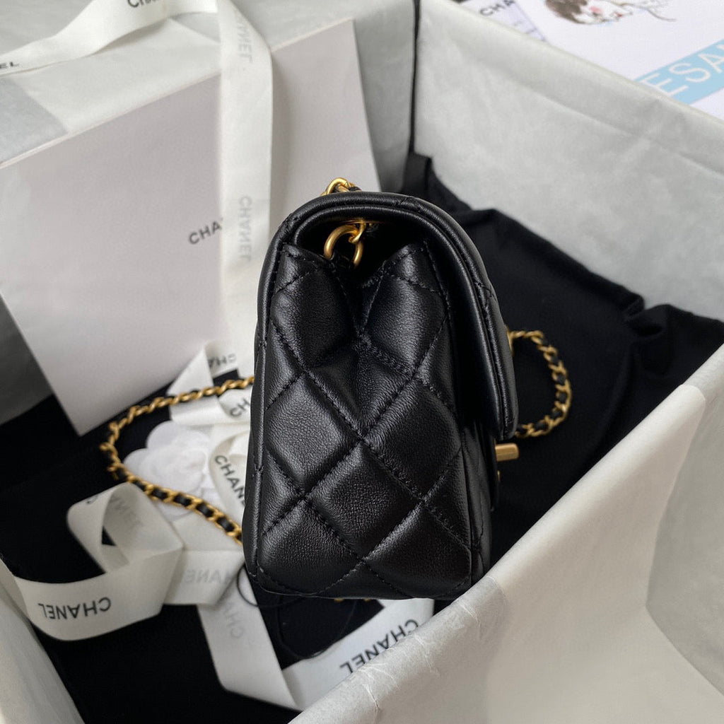 Chanel AS1787 Small Flap Bag Lambskin Black