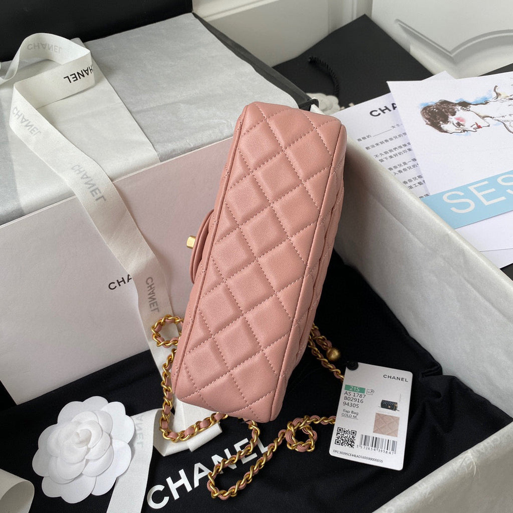 Chanel AS1787 Small Flap Bag Lambskin Pink