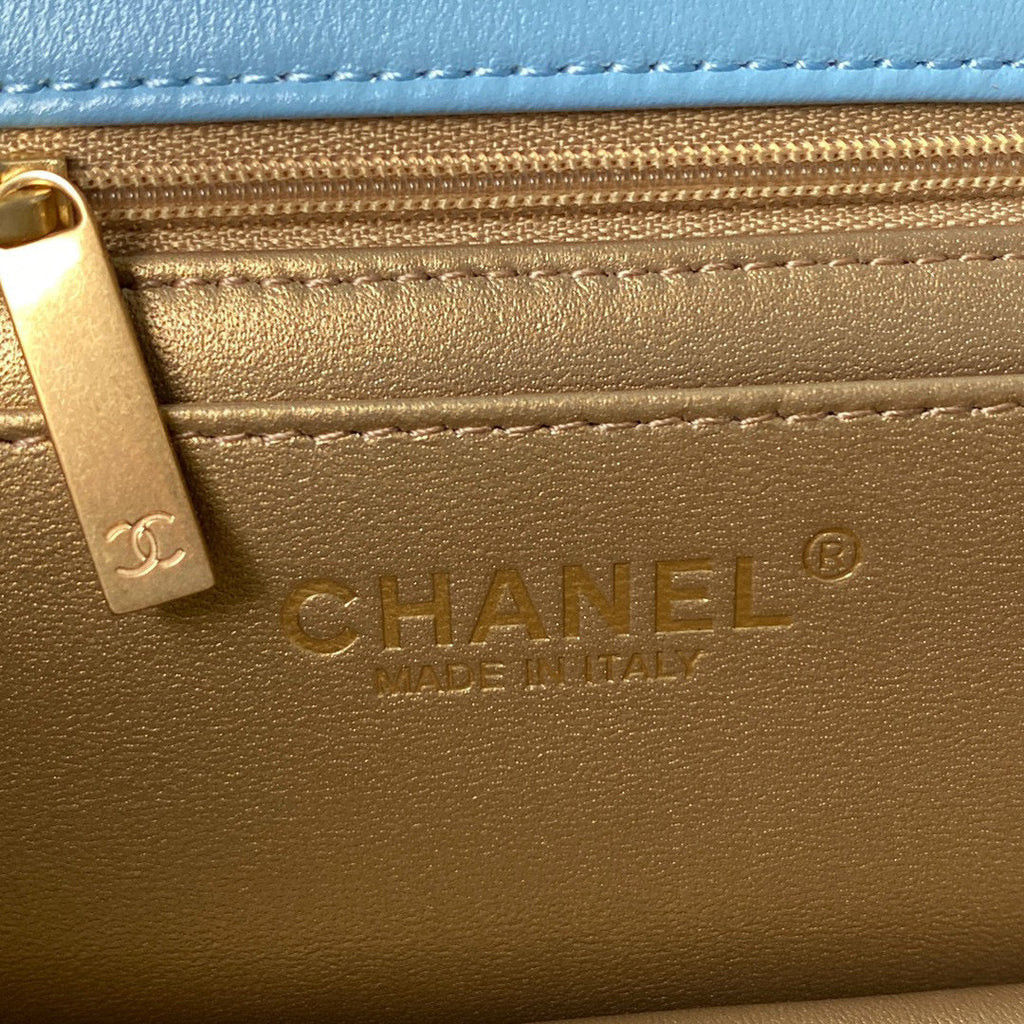 Chanel AS1787 Small Flap Bag Lambskin Blue