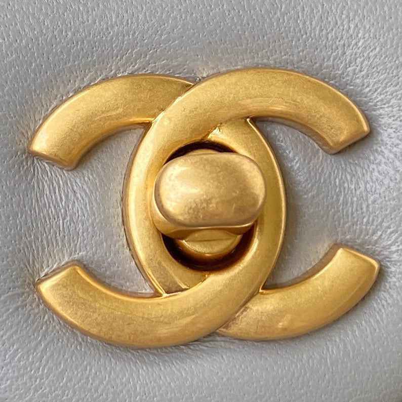 Chanel AS1787 Small Flap Bag Lambskin Gray
