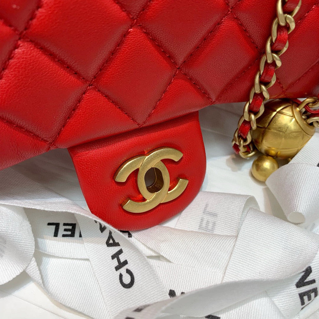 Chanel AS1787 Small Flap Bag Lambskin Red