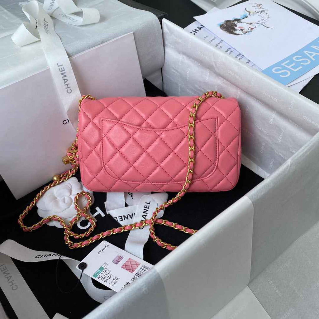 Chanel AS1787 Small Flap Bag Lambskin Pink