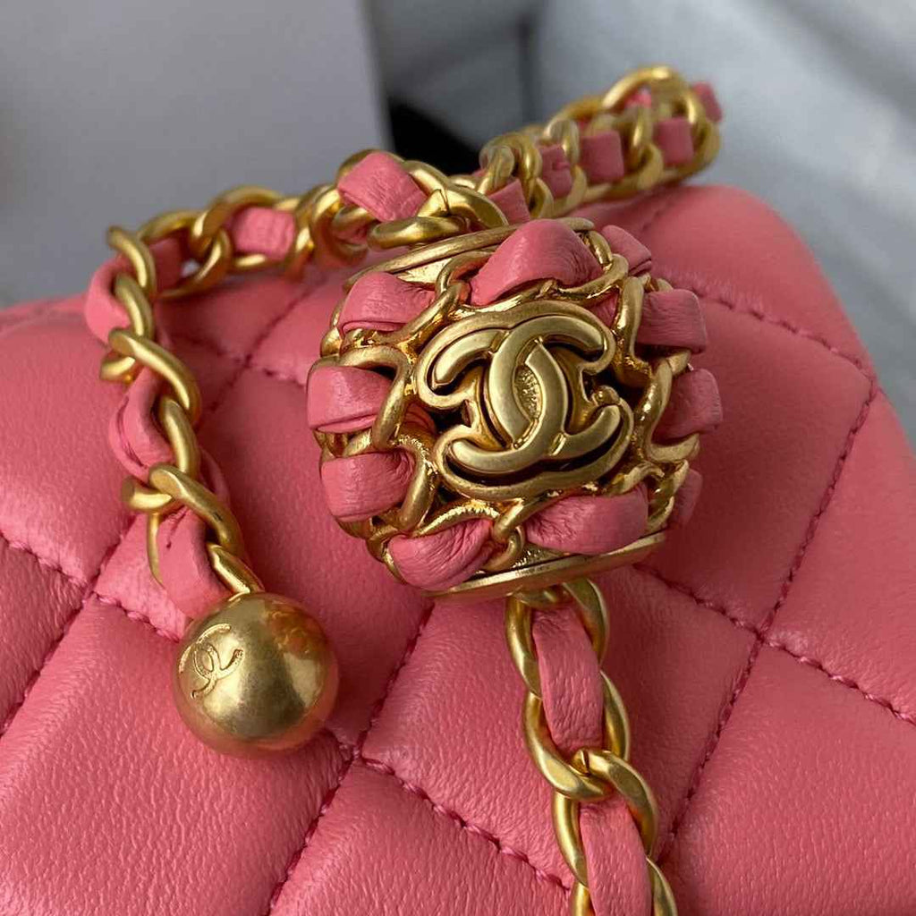 Chanel AS1787 Small Flap Bag Lambskin Pink