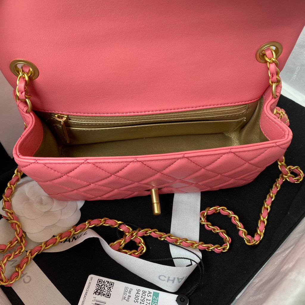 Chanel AS1787 Small Flap Bag Lambskin Pink
