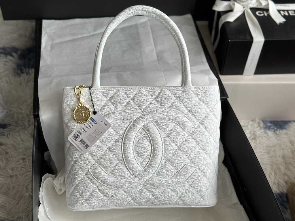 Chanel AS1804 Top Handle Bag Calfskin White