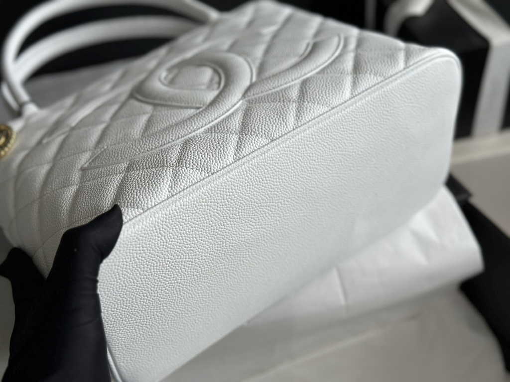 Chanel AS1804 Top Handle Bag Calfskin White