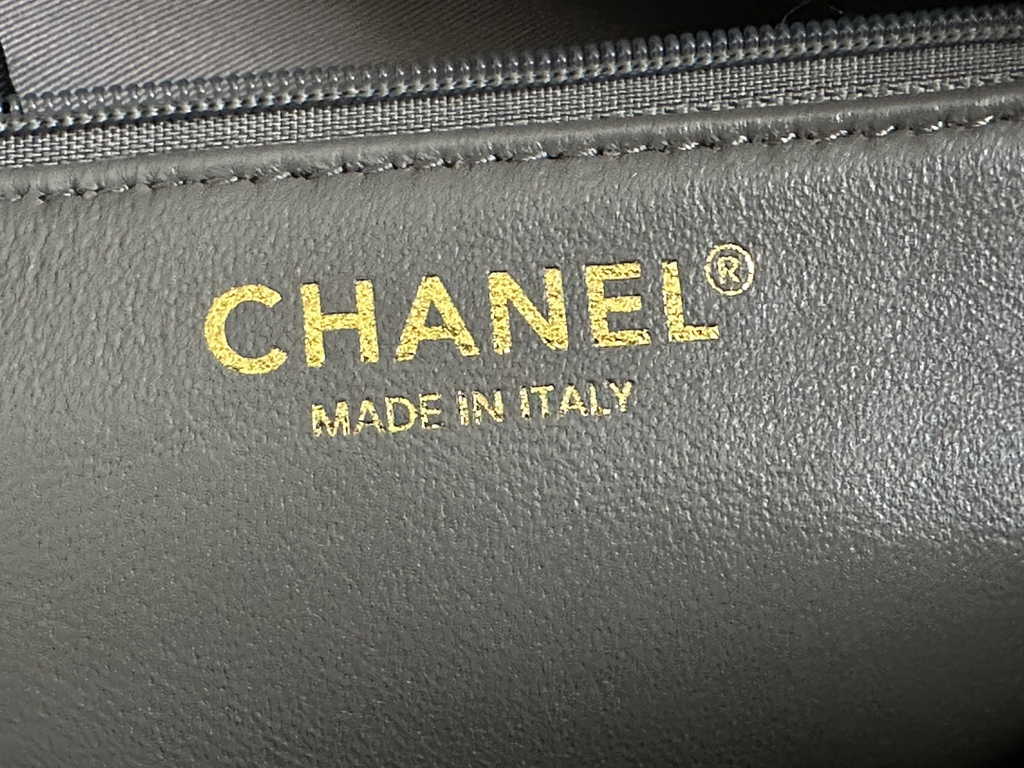 Chanel AS1804 Top Handle Bag Calfskin Gray
