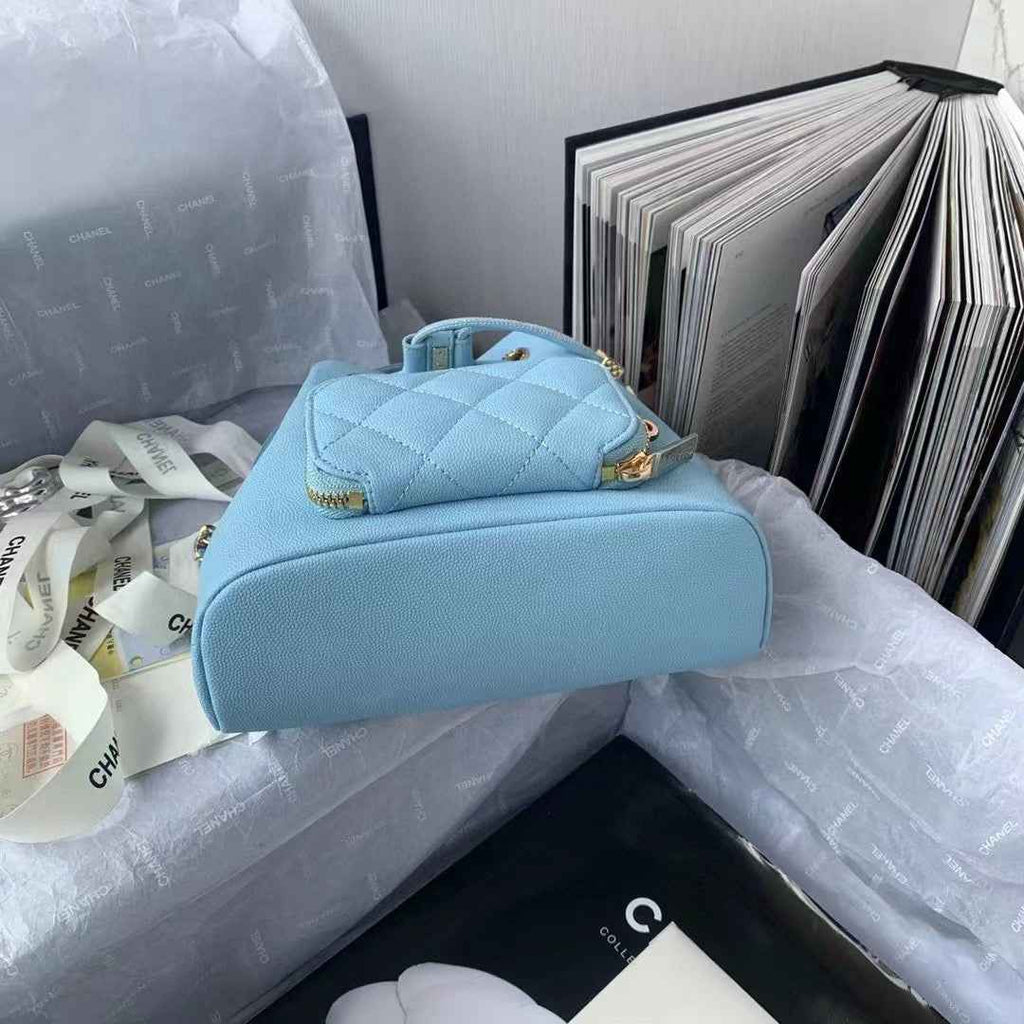Chanel AS2318 Backpack Always Miss Him Calfskin in Blue