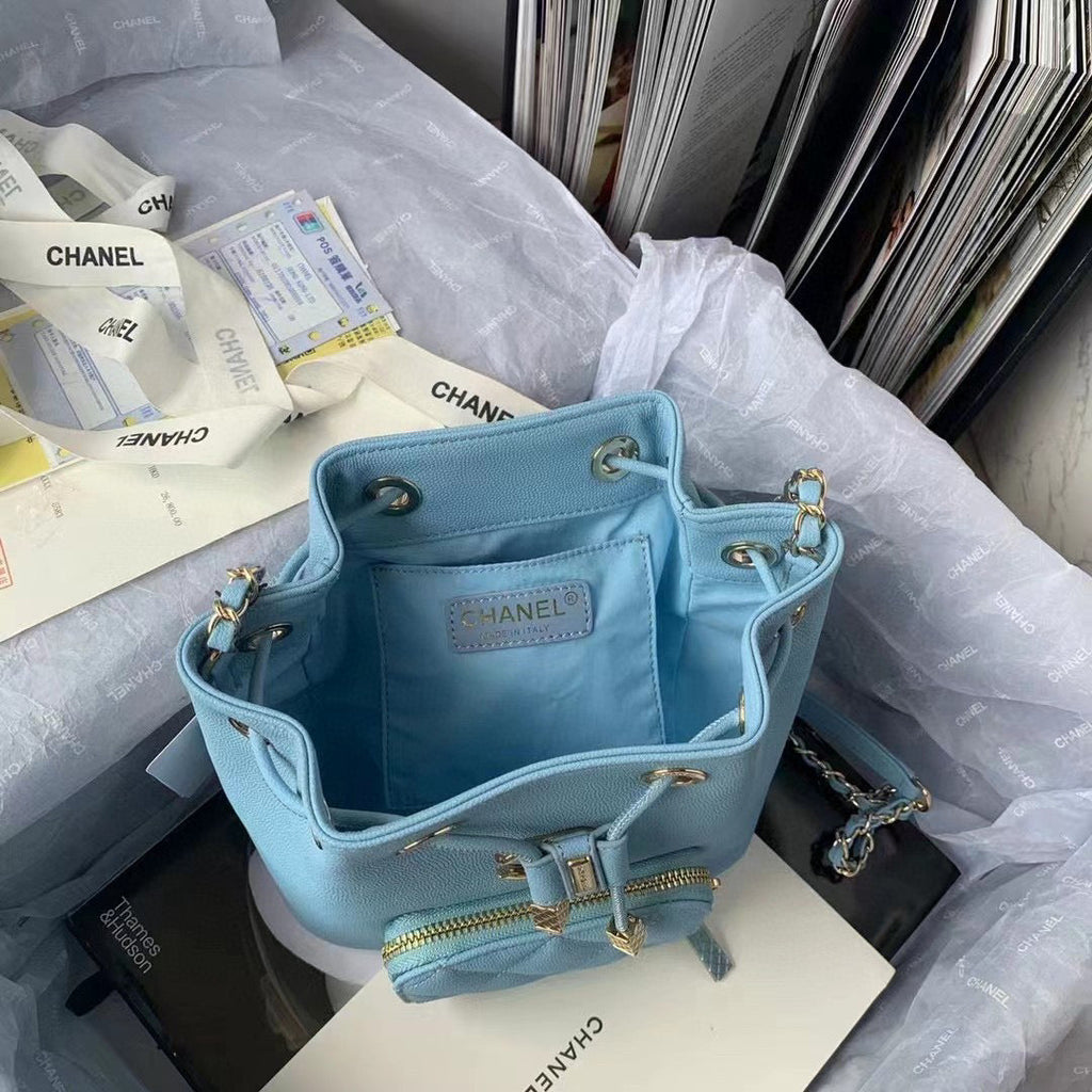 Chanel AS2318 Backpack Always Miss Him Calfskin in Blue