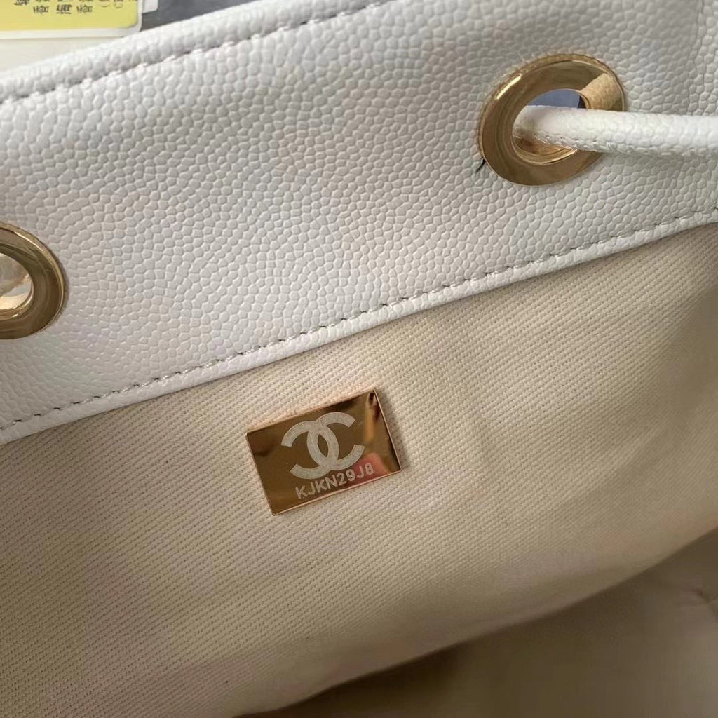 Chanel AS2318 Backpack Always Miss Him Calfskin in White