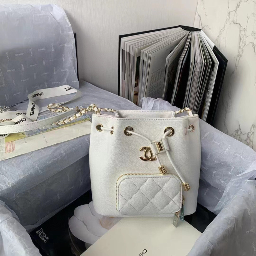 Chanel AS2318 Backpack Always Miss Him Calfskin in White