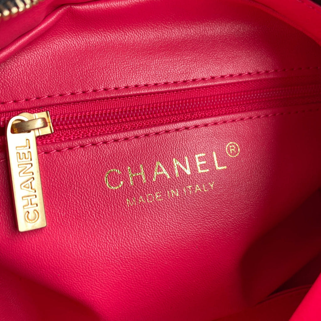 Chanel AS2479 Small Hobo Bag Black Calfskin Gold-Tone Metal