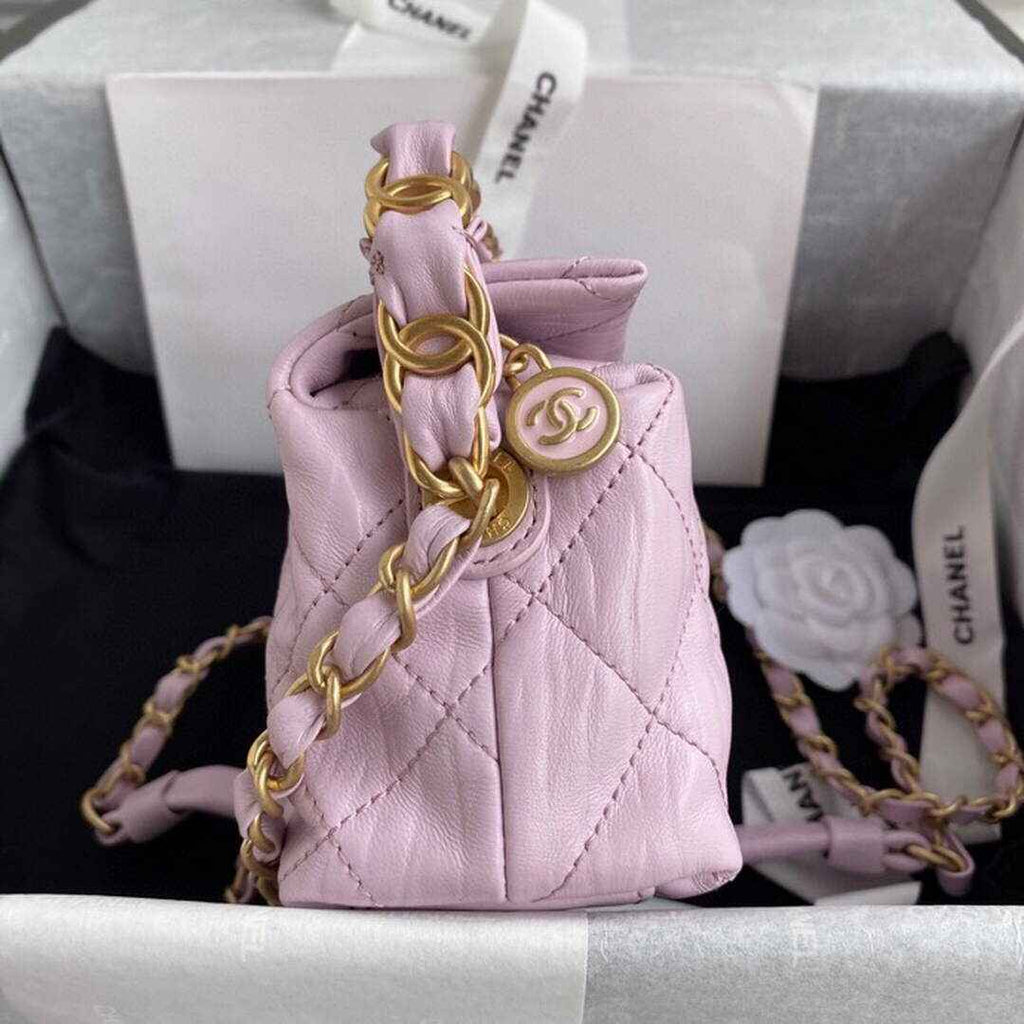 Chanel AS2479 Small Hobo Bag Pink Calfskin Gold-Tone Metal