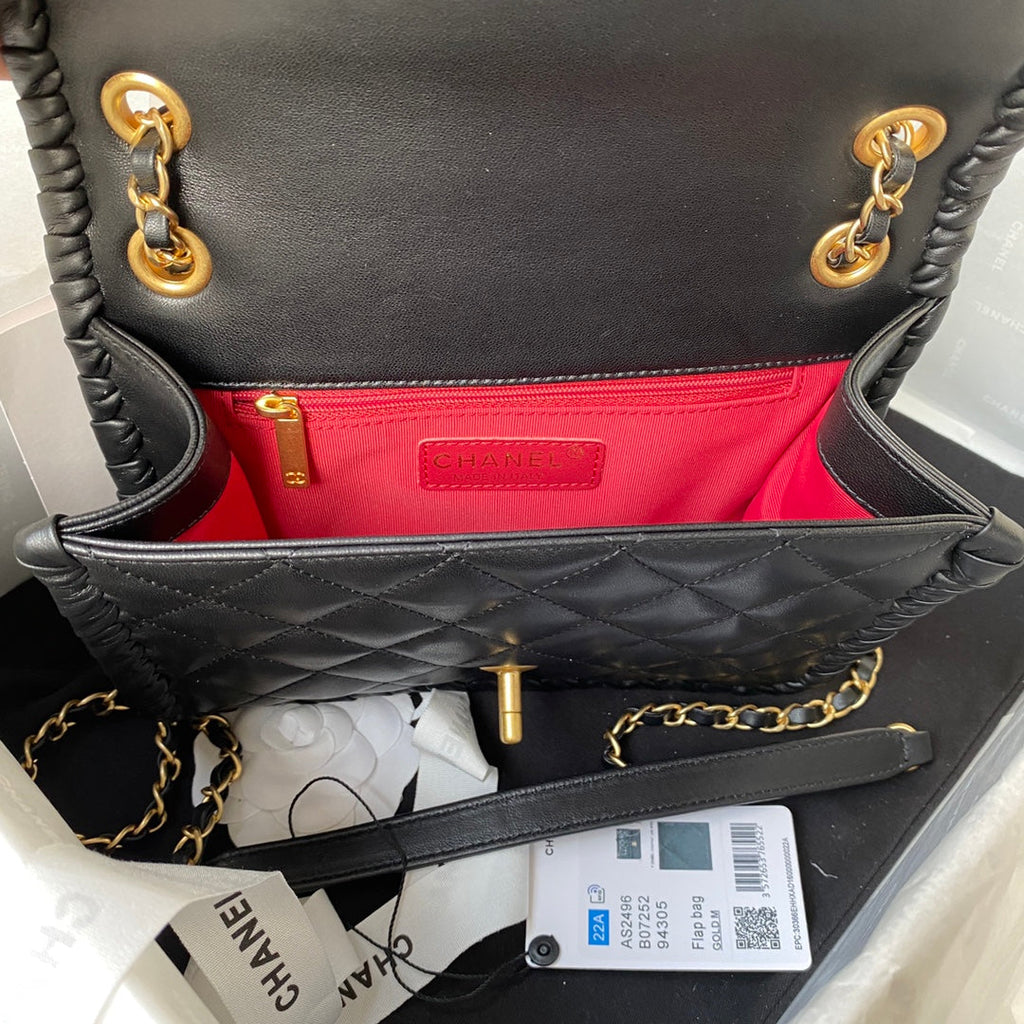 Chanel as2496 Flap Bag lambskin black
