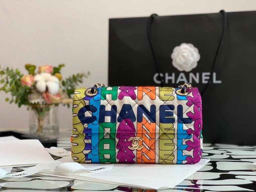 Chanel AS2897 Flap Bag Printed Fabric Gold-Tone
