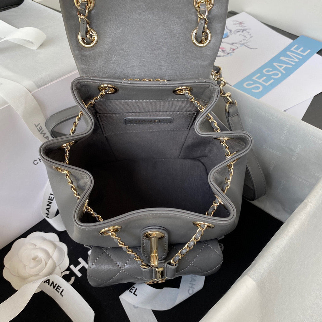 Chanel AS2908 Backpack Duma Lambskin in Gray