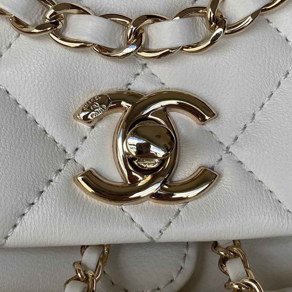 Chanel AS2908 Backpack Duma Lambskin in White