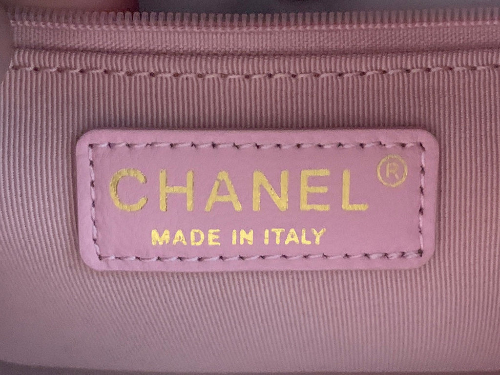 Chanel AS3034 Quilted Caviar Leather Mini Bowler Bag Pink