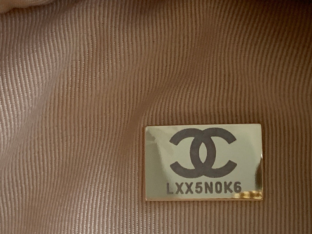 Chanel AS3034 Quilted Caviar Leather Mini Bowler Bag dark beige