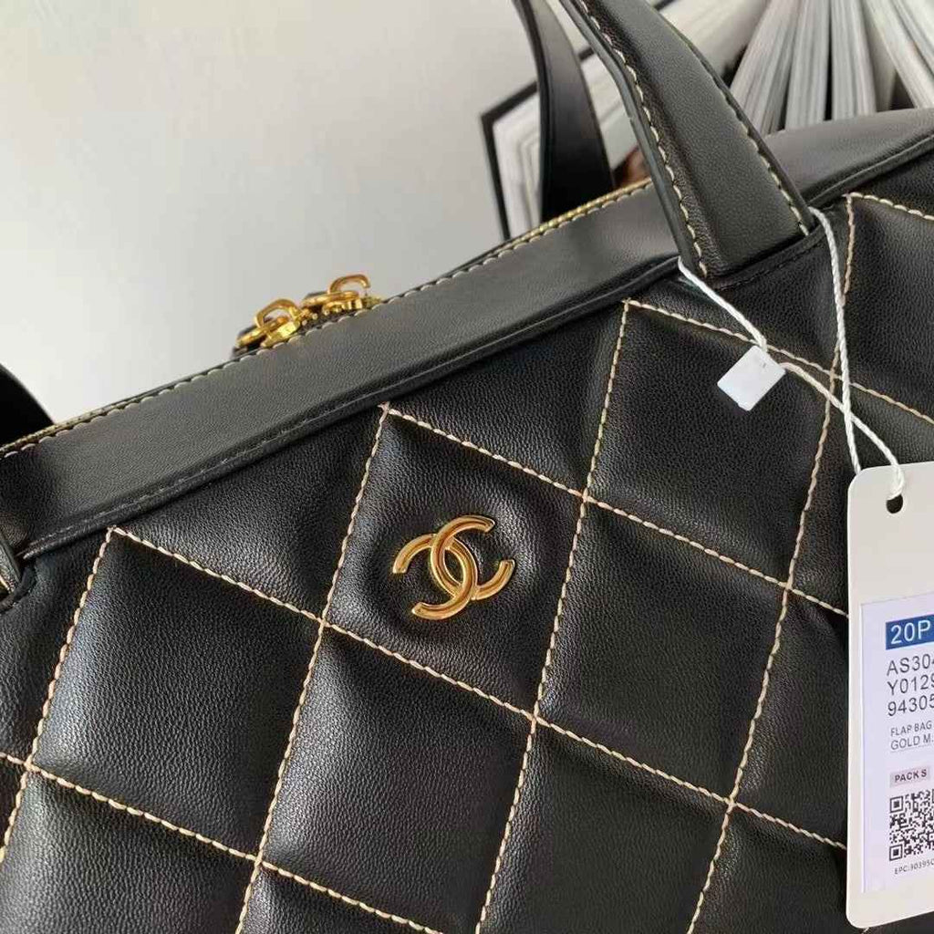 Chanel AS3047 Bowling Bag Lambskin Black