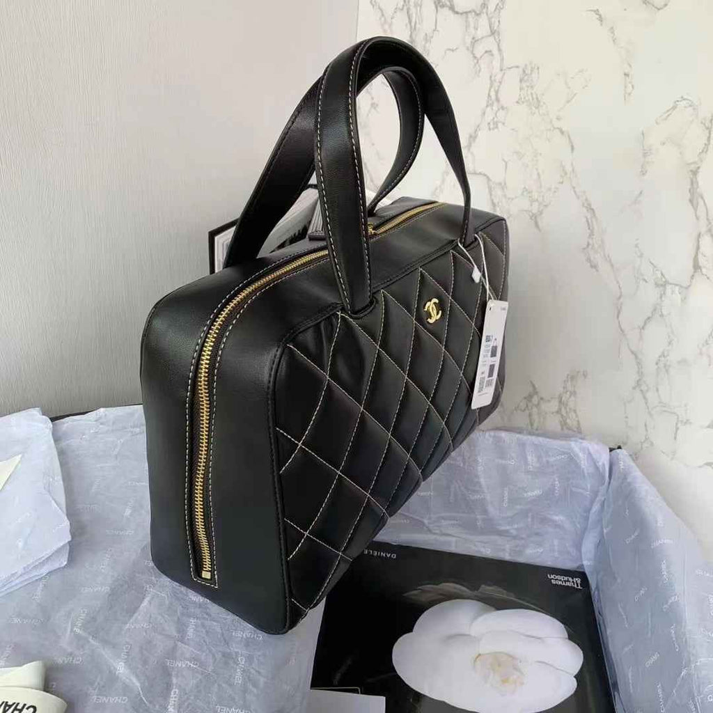 Chanel AS3047 Bowling Bag Lambskin Black