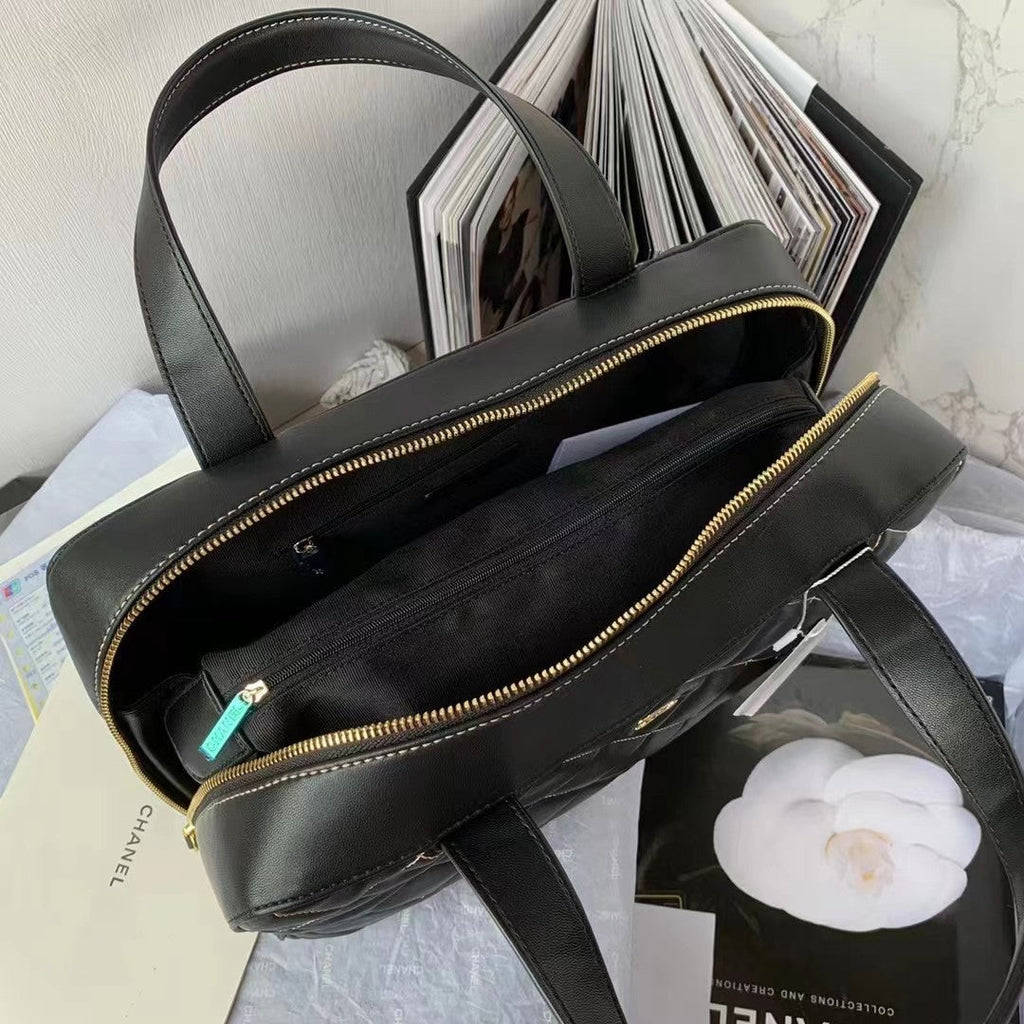 Chanel AS3047 Bowling Bag Lambskin Black